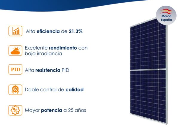 Caracteristicas del panel solar de 550w.